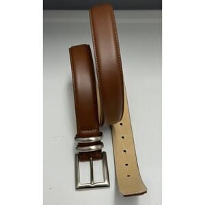 Belt Masters Italian Saddle Brown Leather Dress Casual Belt Adult Size 36